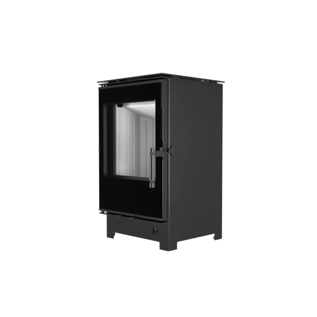 Hitze freistehender Kamin LYNX S 6,5 kW  Kaminofen Wärmequelle Standkamin schwarz