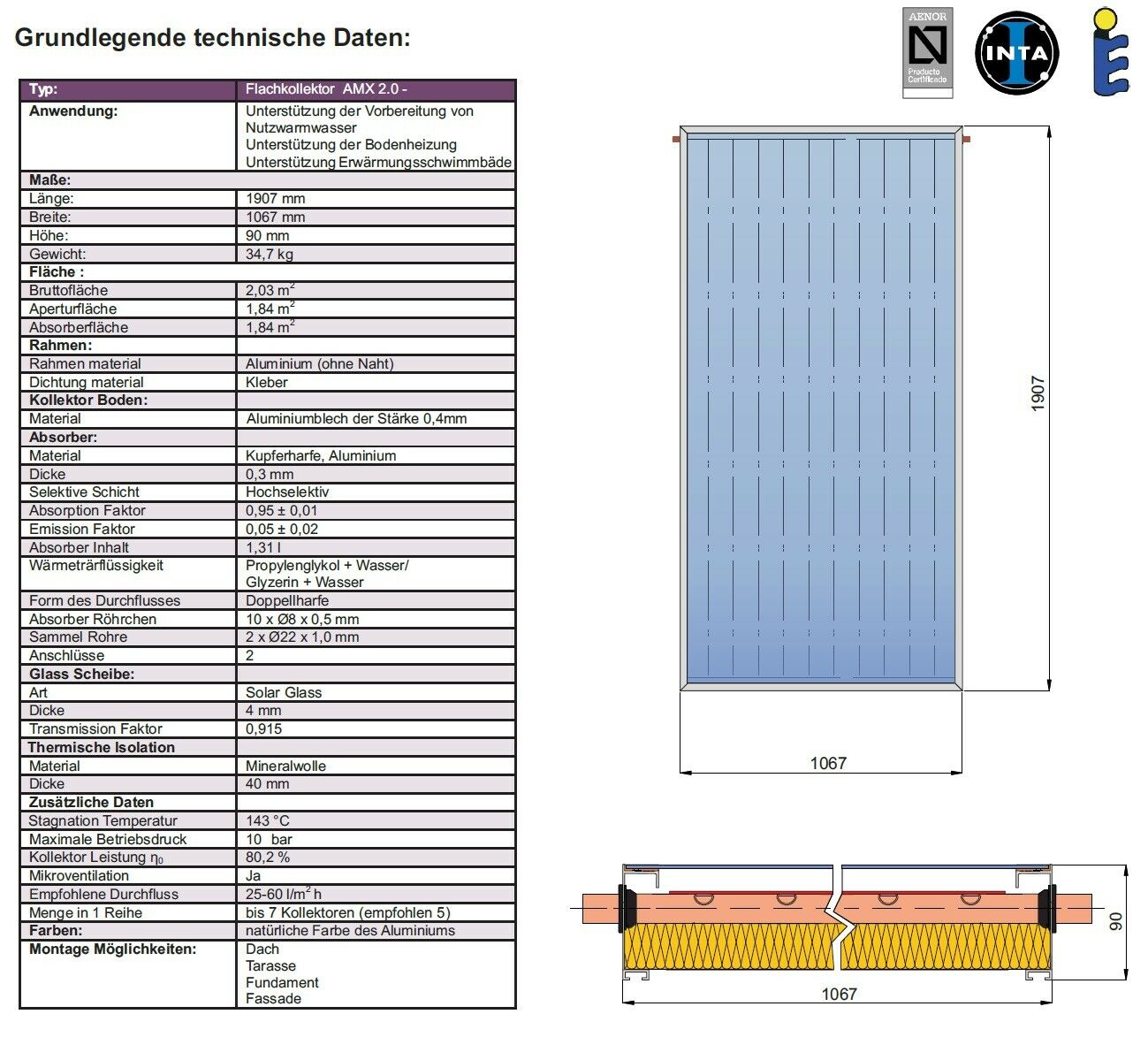 Flachkollektor Komplett Solarpaket Solaranlage Warmwasser Solar 2,03-10,15m²