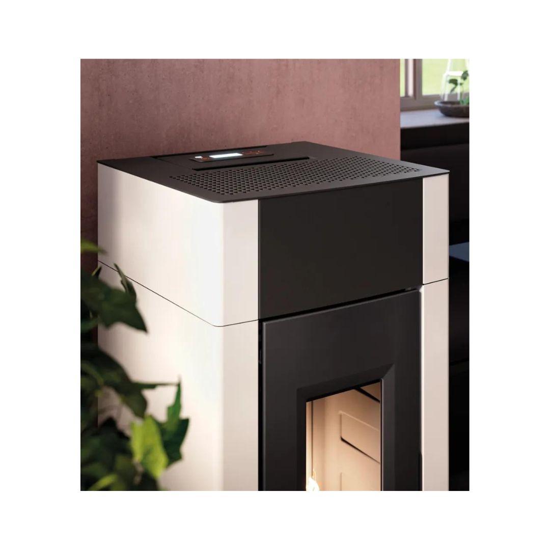 Cadel Pelletofen Cristal 9 Metall Weiß 8,5 kW Pellet Air Kamin Kaminofen belüftet