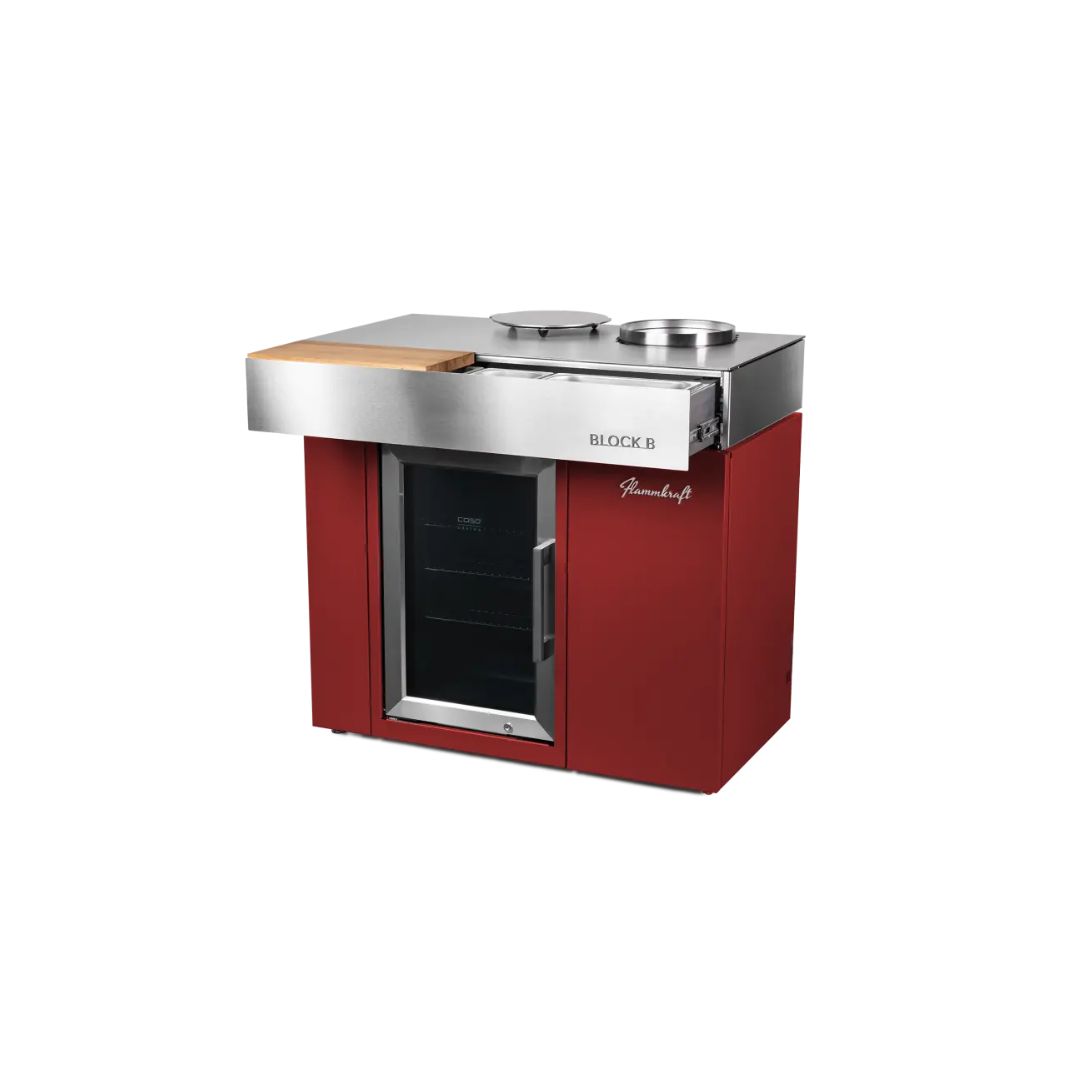 Flammkraft BLOCK B Rubin Kühl- und Barmodul 63 Liter Outdoor-Kühlschrank Modul
