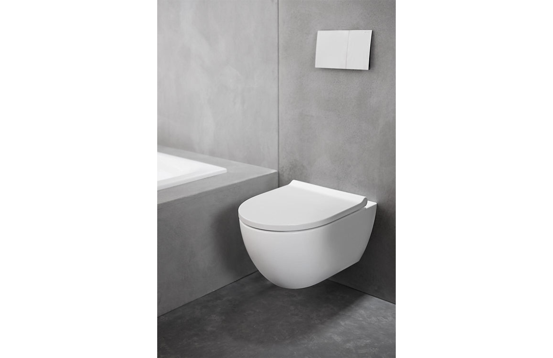 Geberit Wandtiefspül-WC Acanto Combi-Pack weiß QuickRelease TurboFlush KeraTect