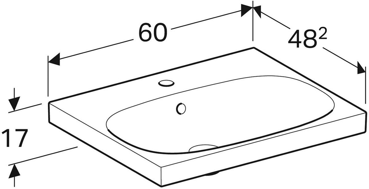 Geberit Waschtisch Acanto weiß Keramik Wandhängend 600x170x480mm Badezimmer Sanitär