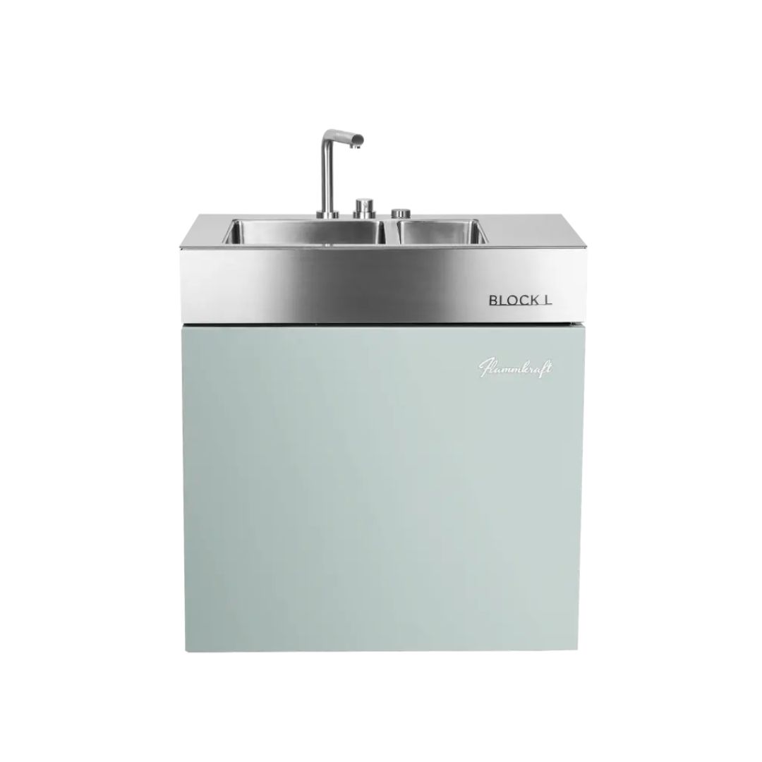 Flammkraft Outdoor-Küchenmodul BLOCK L Pool Waschbecken Grillmodul BBQ