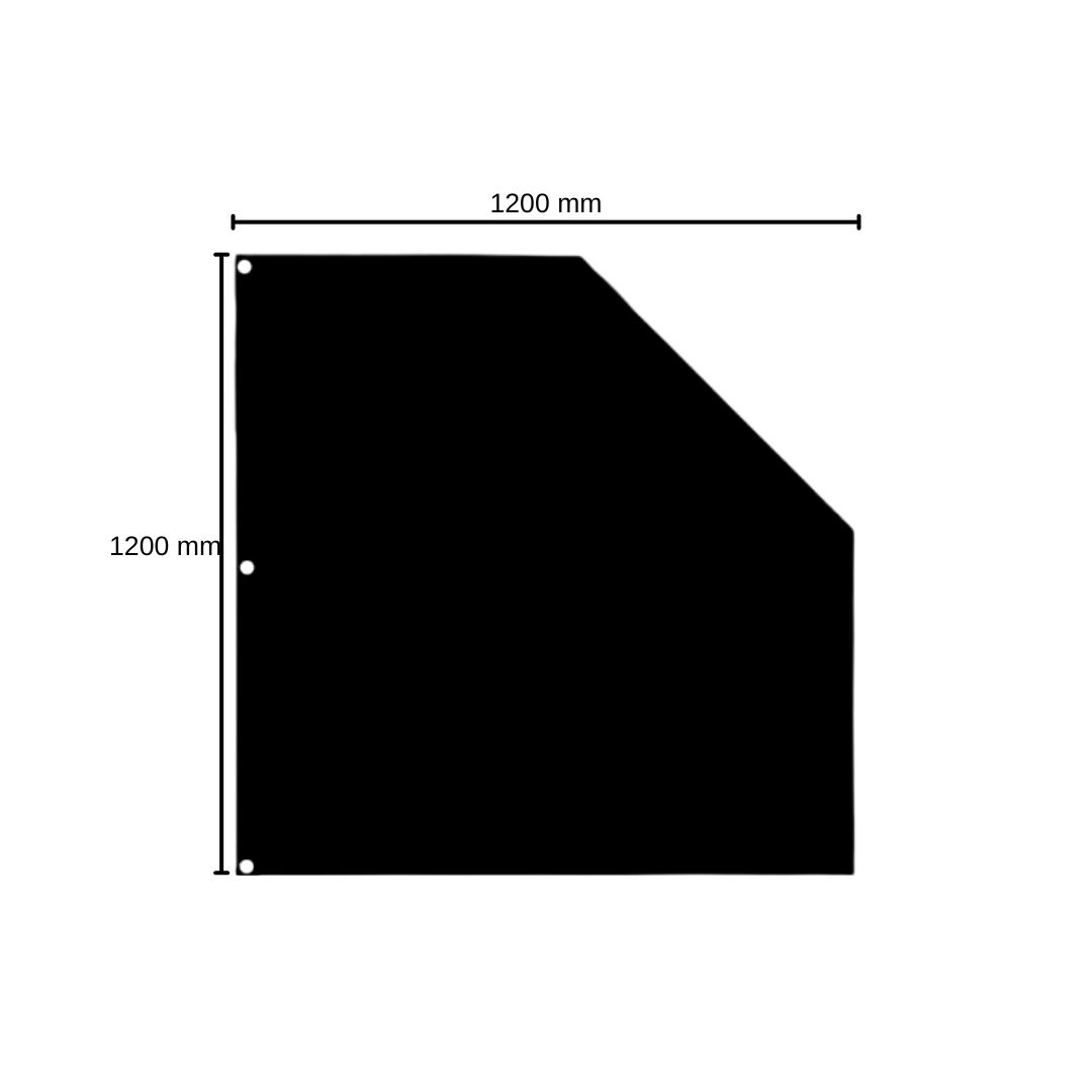 Bodenplatte Kamin Emaillierte-Stahlblech grau schwarz 1200 x 1200 mm E 51-Fünfeck