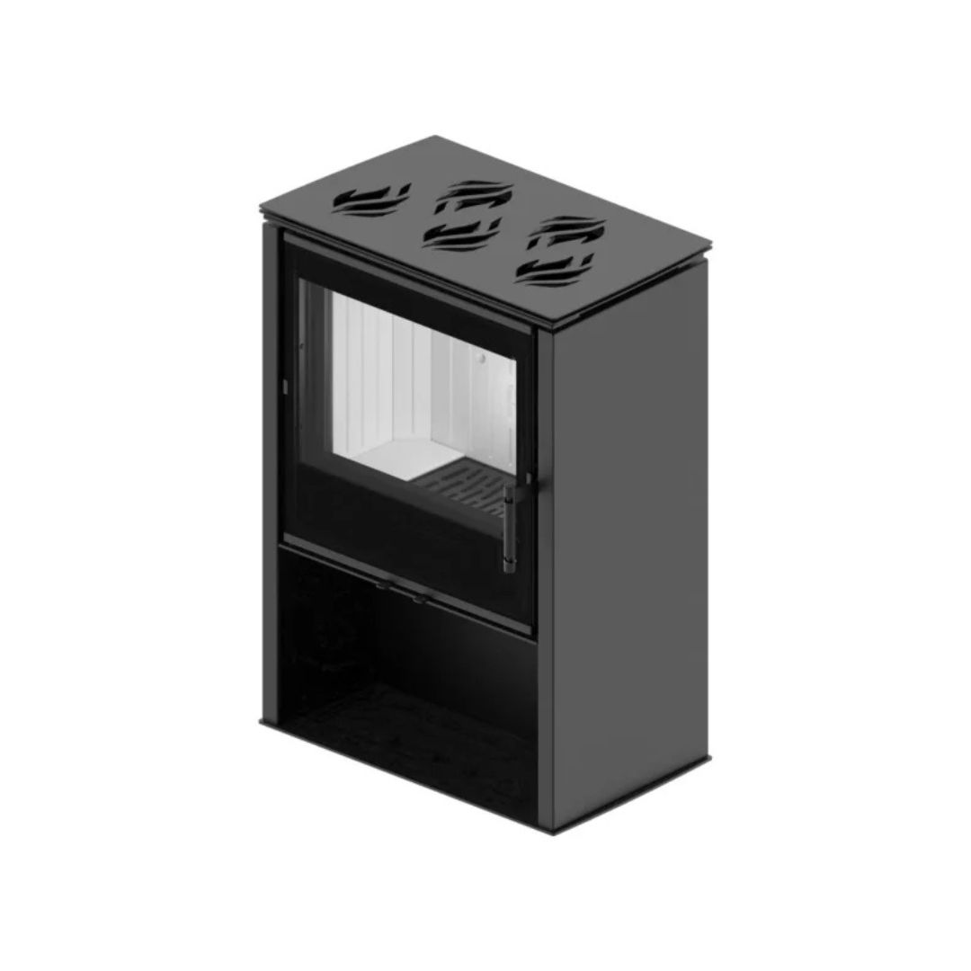 Kaminofen Hitze LUPO M 8,7 kW Freistehender Kamin mit Heizplatte Ofen Holzofen