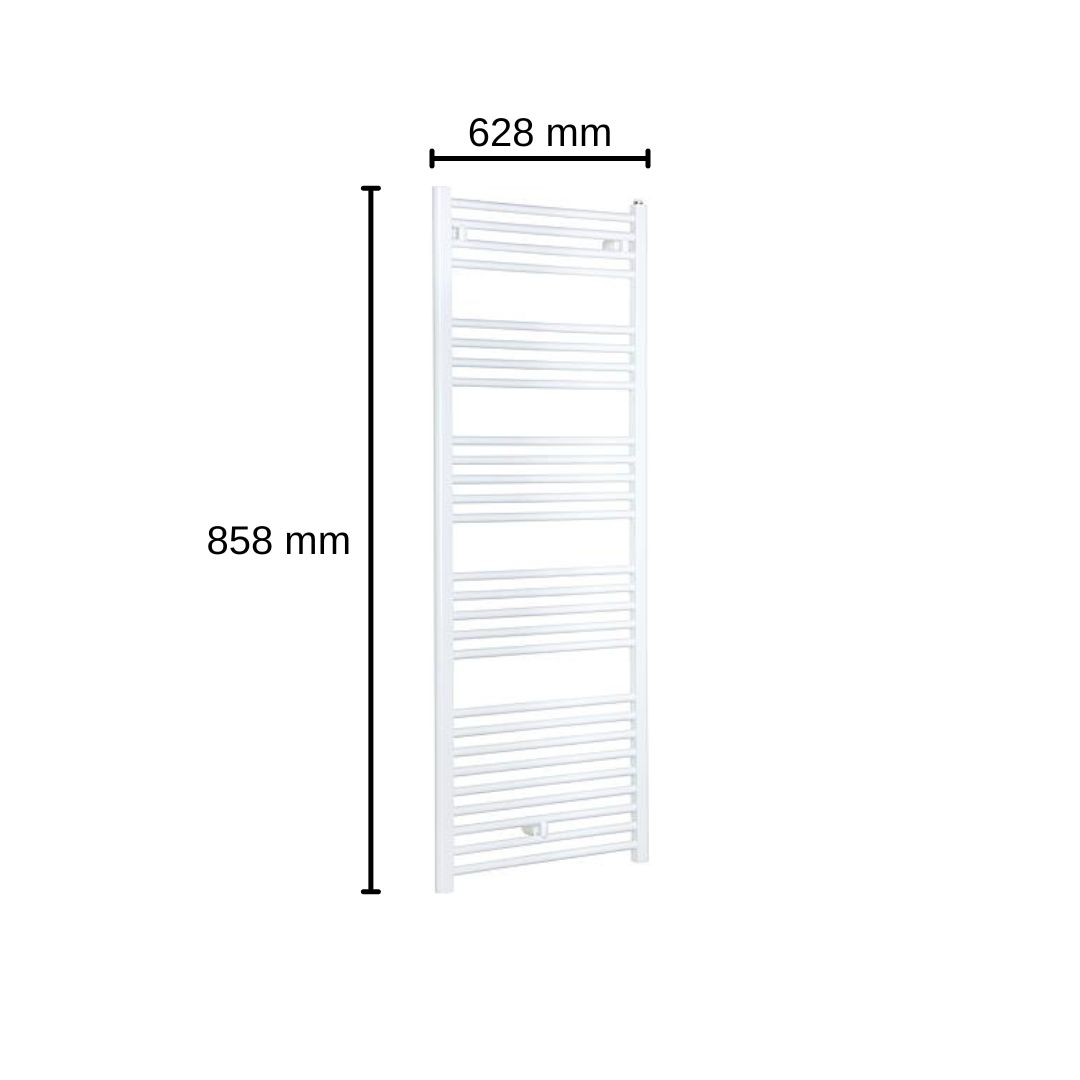 Aluminium-Handtuch-Heizkörper Cool Mittelanschluss 858x628mm Weiß Bad-Heizkörper
