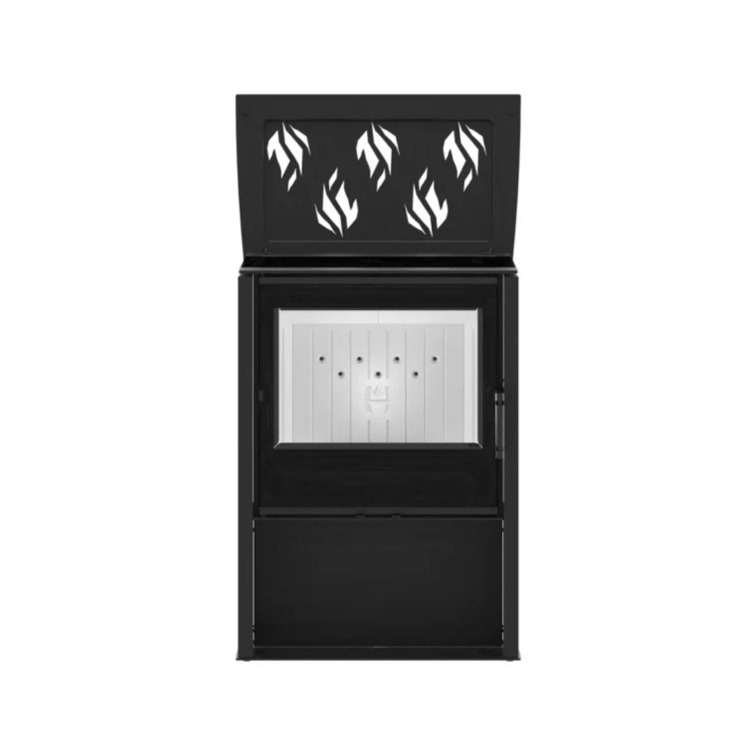 Kaminofen Hitze LUPO M 8,7 kW Freistehender Kamin mit Heizplatte Ofen Holzofen
