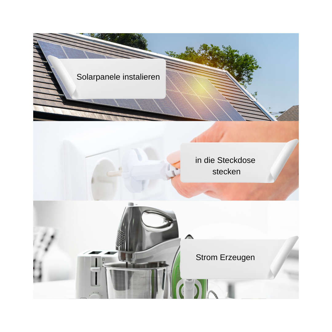 Balkonkraftwerk 820 W / 600 W Solar Photovoltaik PV Stecker Solaranlage Balkon