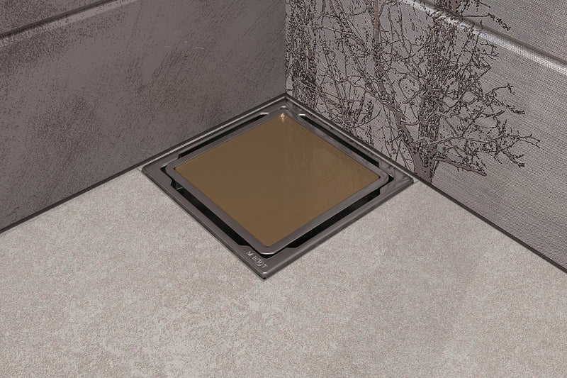 Duschrinne Edelstahl Bodenablauf Ablaufrinne Duschablau Bad 110x110mm Beige