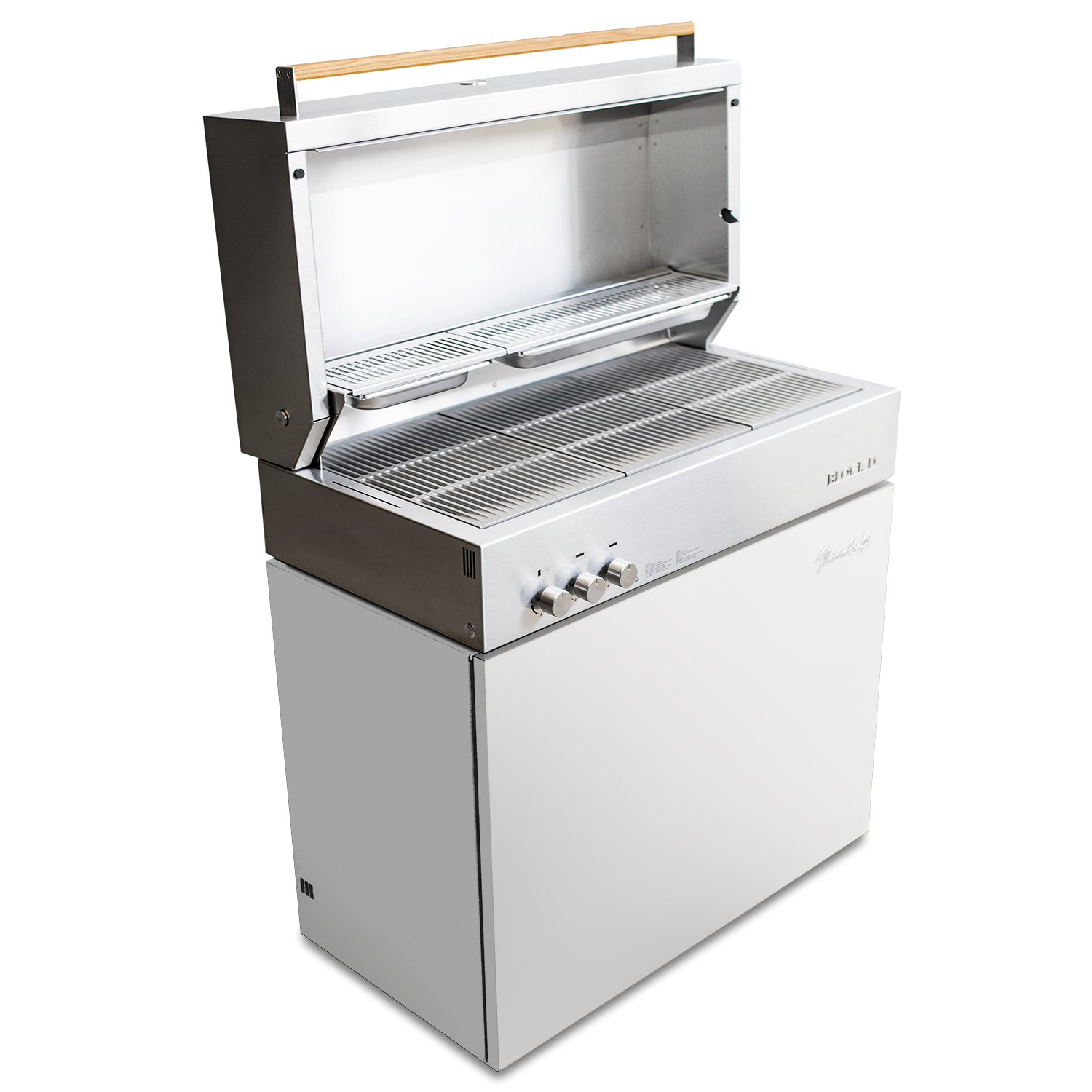 Flammkraft Block D Gasgrill Gen. 5 Elfenbeinweiss 16 kW 75 bis 900°C BBQ Grill Gas