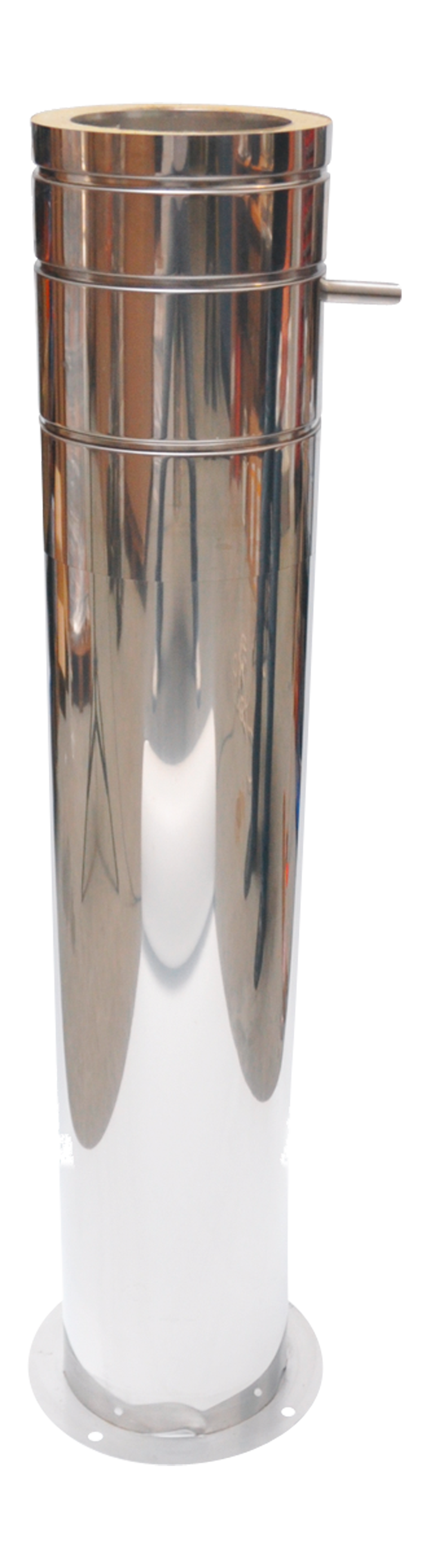 ASTEC Edelstahlschornstein Stütze mit Kondensatablauf kürzbar 1000mm DN113-300