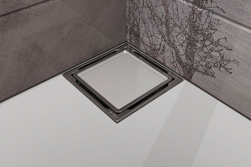 Duschrinne Edelstahl Bodenablauf Ablaufrinne Duschablau Bad 110x110mm Weiss