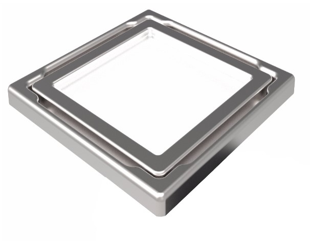 Duschrinne Edelstahl Bodenablauf Ablaufrinne Duschablau Bad 110x110mm Weiss