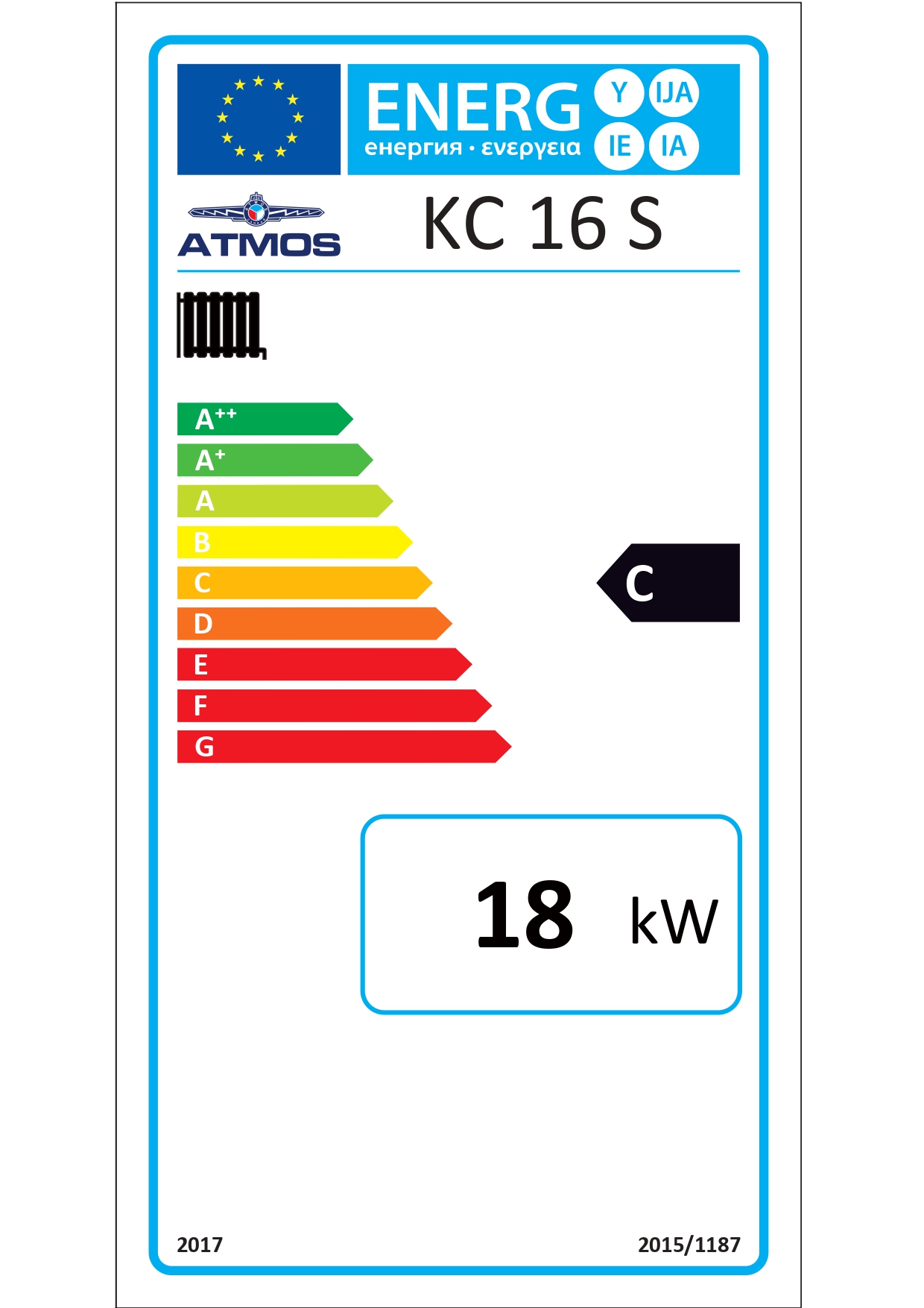 ATMOS Kohlevergaserkessel Kombitherm KC16S Heizkessel 18kW Brennstoff Kohle Holz