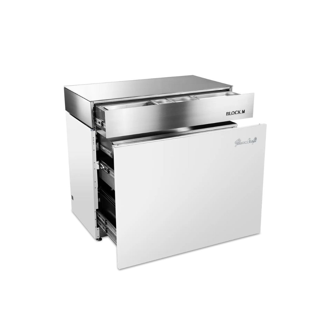 Flammkraft Outdoor-Küchenmodul BLOCK M Gen.5  Elfenbeinweiß Grillmodul Kochmodul