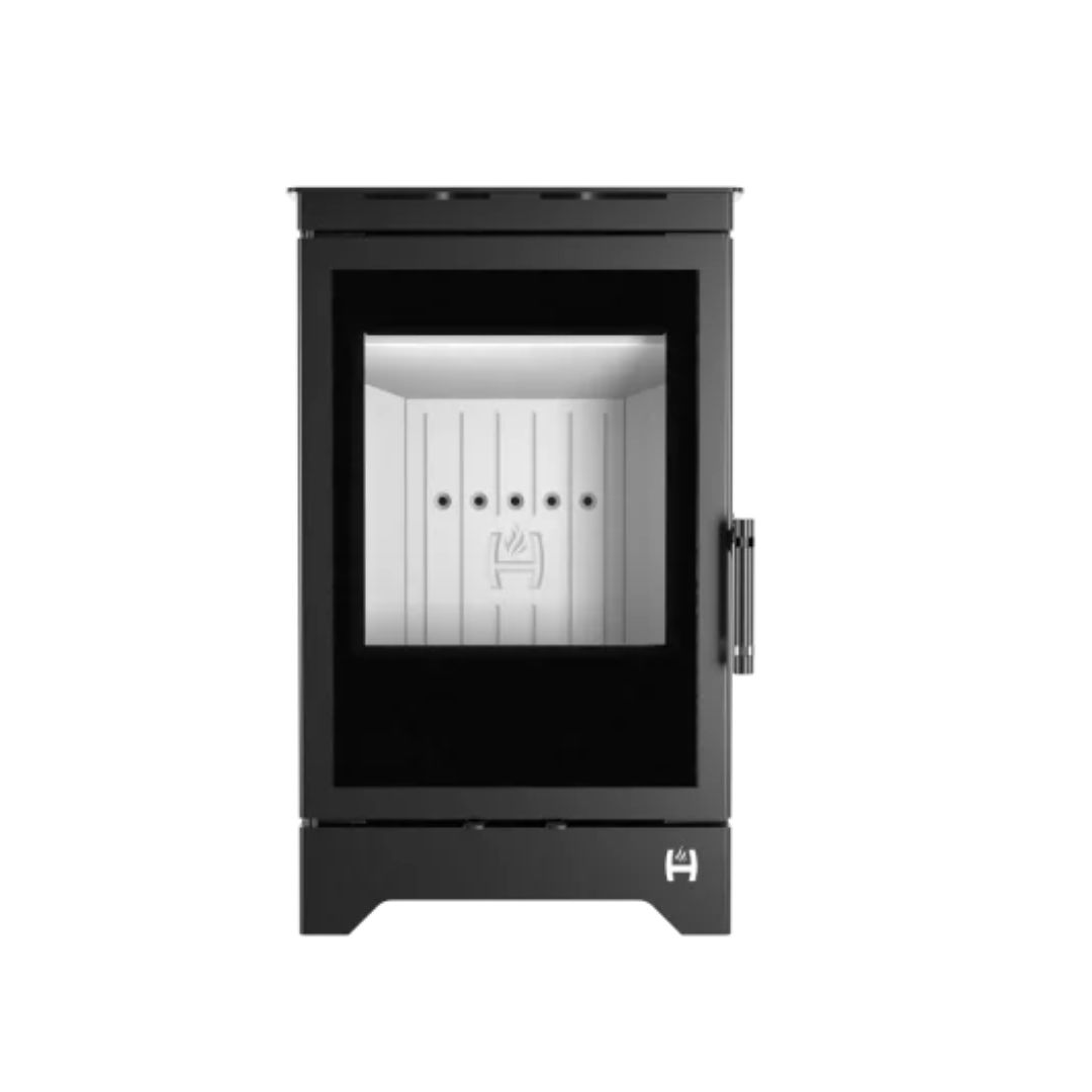 Hitze freistehender Kamin LYNX B 6,5 kW  Kaminofen Wärmequelle Standkamin schwarz