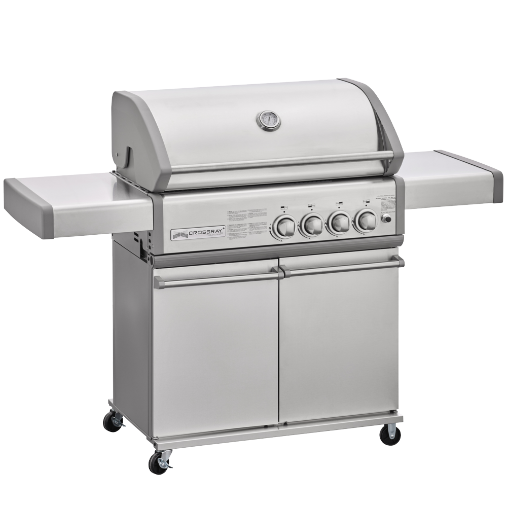 Crossray C4 Trolley Barbecue Gasgrill 4 x Infrarot-Brenner Grillwagen BBQ Grill