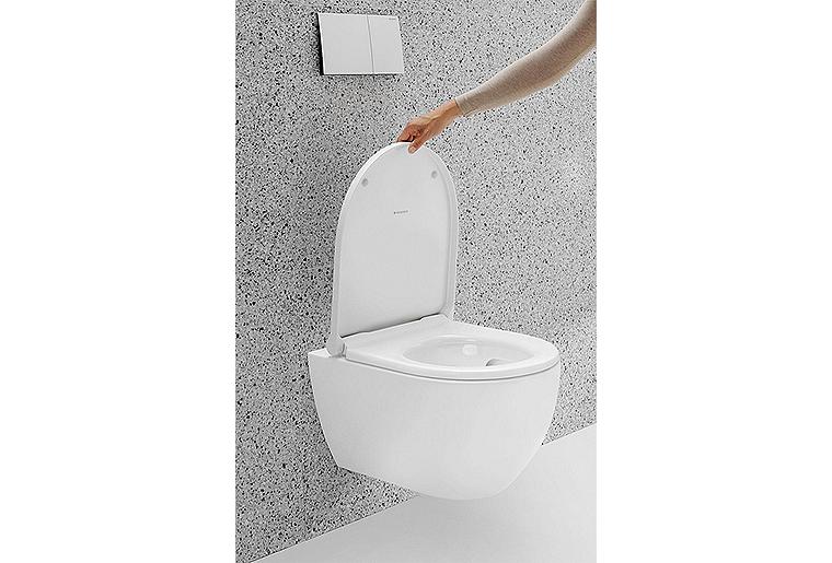 Geberit WC-Sitz Acanto weiß Softclose Quick-Release verriegelbar TurboFlush WC