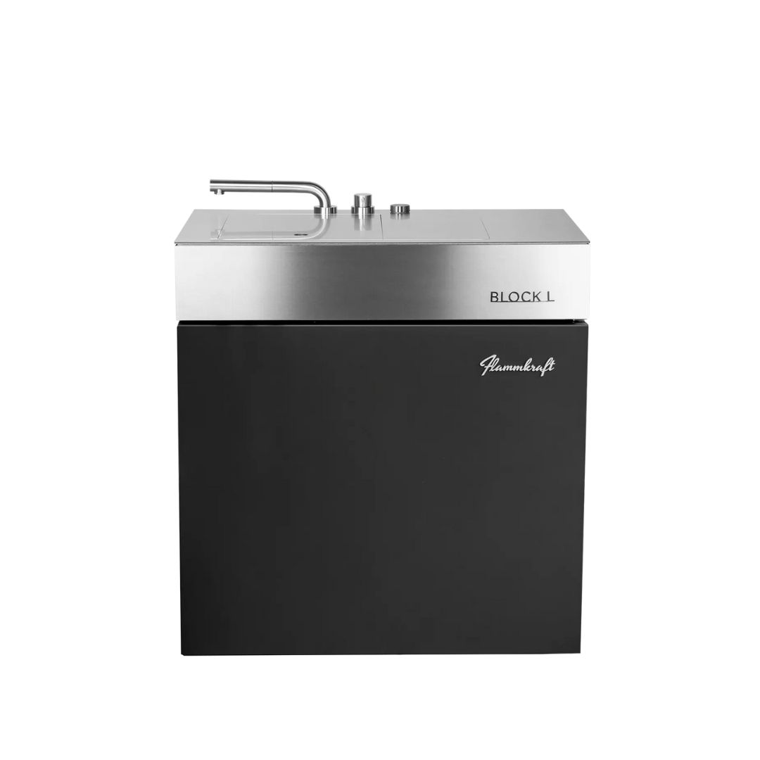 Flammkraft Outdoor-Küchenmodul BLOCK L Tiefumbra Waschbecken Grillmodul BBQ