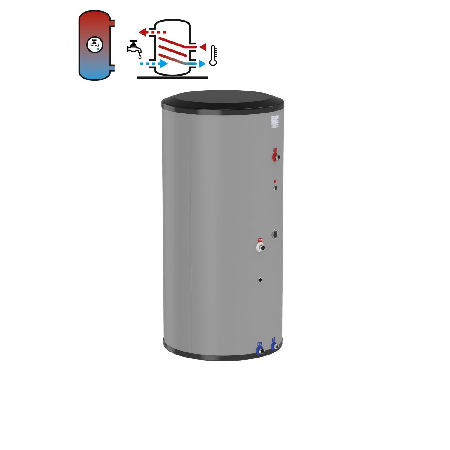 Flamco Edelstahl-Standspeicher FlexTherm DUO HLS-E 120 Liter 70mm GPS Isolierung