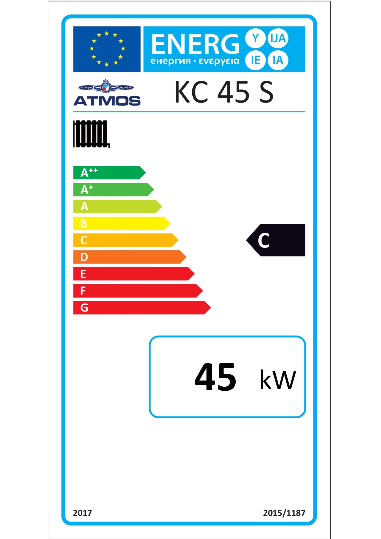 ATMOS Kohlevergaserkessel Kombitherm KC45S Heizkessel 45kW Brennstoff Kohle Holz