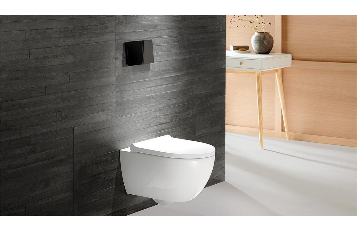 Geberit Wandtiefspül-WC Acanto Combi-Pack weiß QuickRelease TurboFlush KeraTect